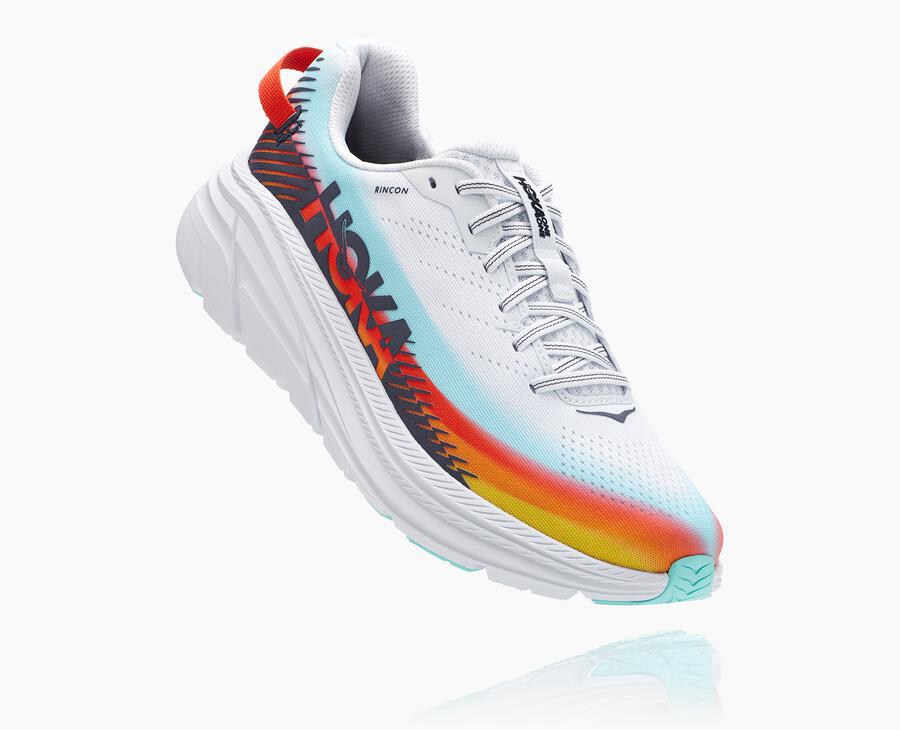 Hoka One One Mens Running Shoes - Ironman Rincon 2 - White/Blue - YBEX71038